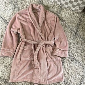 Cozy Pink‎ Plush Robe with Shawl Collar OS